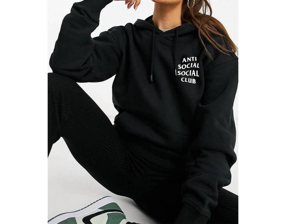 NEW NOBRAND anti social social club graphic hoodie in black